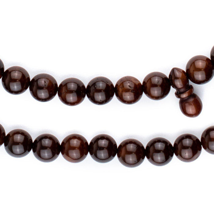 Dark Brown Round Wooden Arabian Prayer Beads (8mm) - The Bead Chest