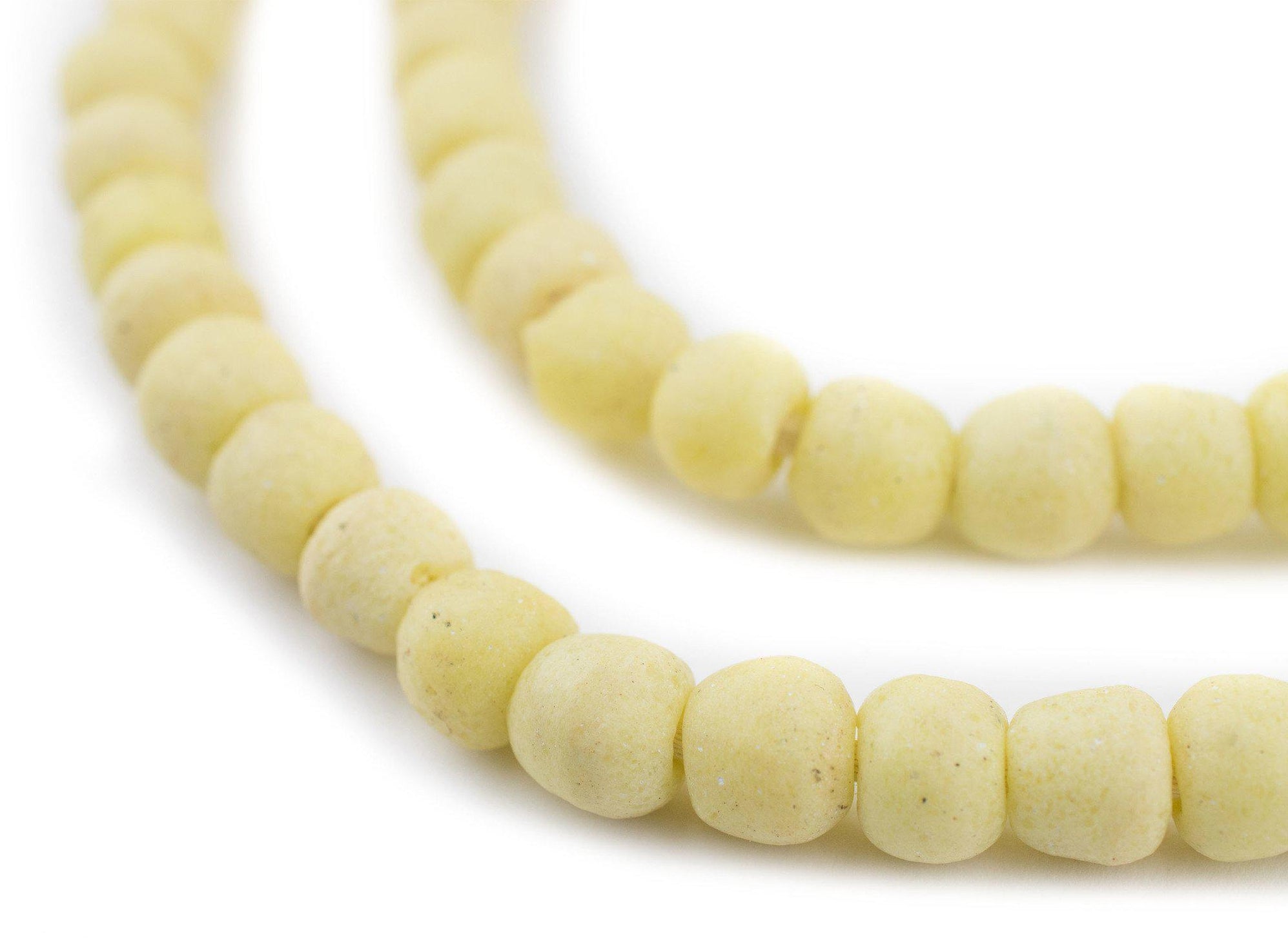 Pastel Yellow Opaque Recycled Glass Beads (9mm) — The Bead Chest