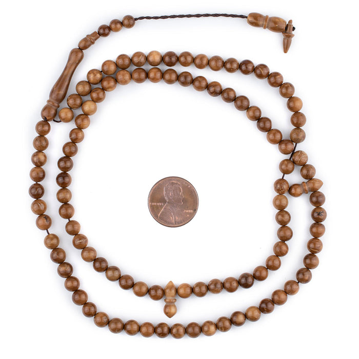 Brown Round Wooden Arabian Prayer Beads (6mm) - The Bead Chest