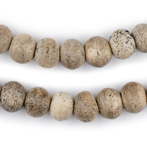Round Grey Himalayan Bone Beads (12mm) - The Bead Chest