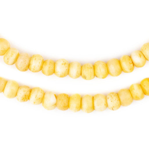 Yellow Rustic Bone Mala Beads (6mm) - The Bead Chest