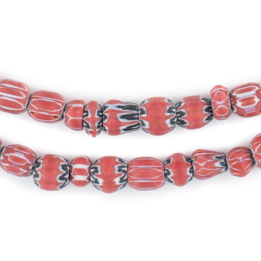 Red Medley Chevron Beads (6-8mm) - The Bead Chest