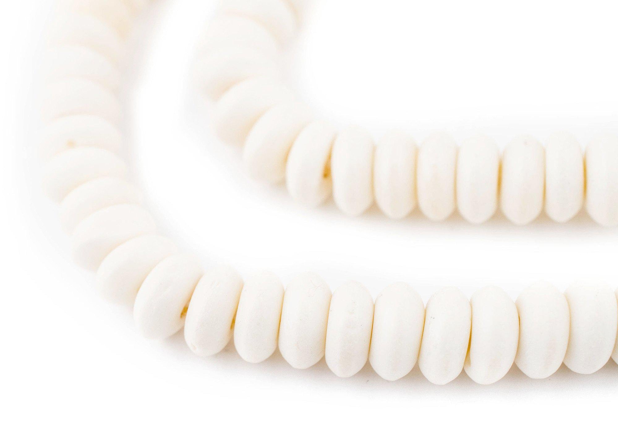 White Bone Mala Disk Beads (8mm) — The Bead Chest