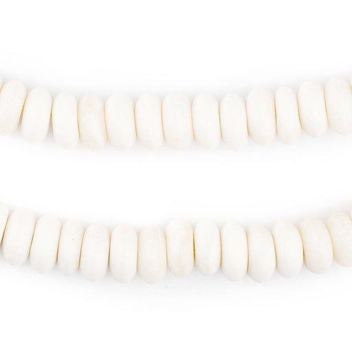 White Bone Mala Disk Beads (8mm) - The Bead Chest