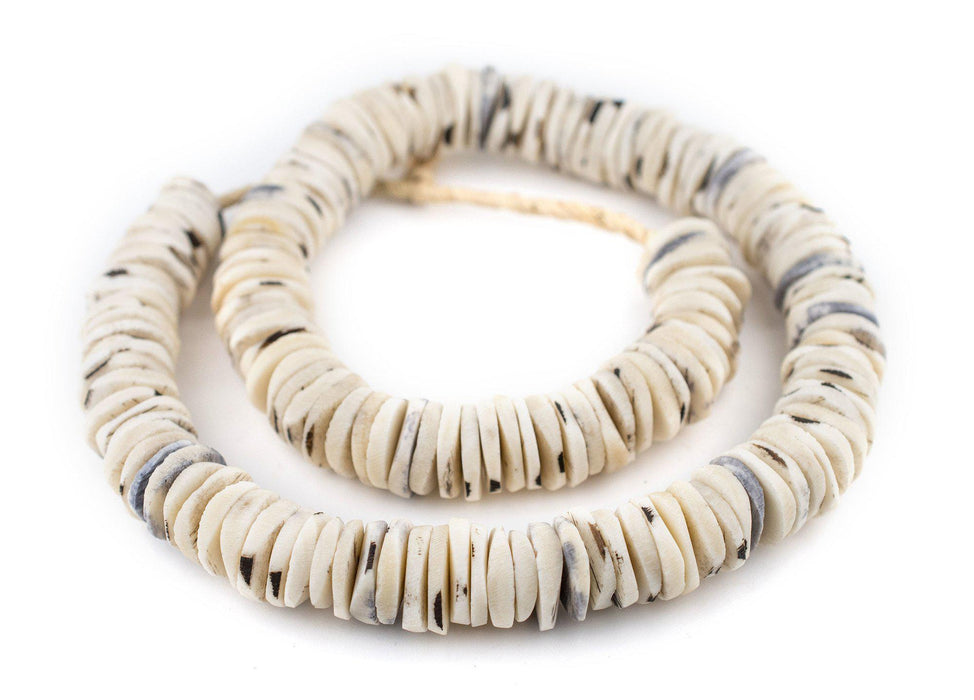 Rustic Grey Coconut Bone Heishi Beads (18mm) - The Bead Chest