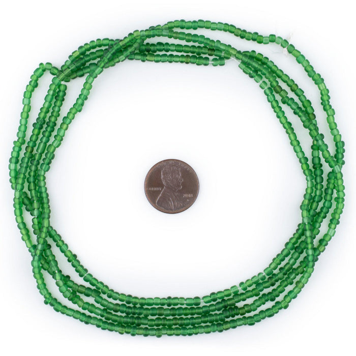 Translucent Green Matte Glass Seed Beads (3mm) - The Bead Chest