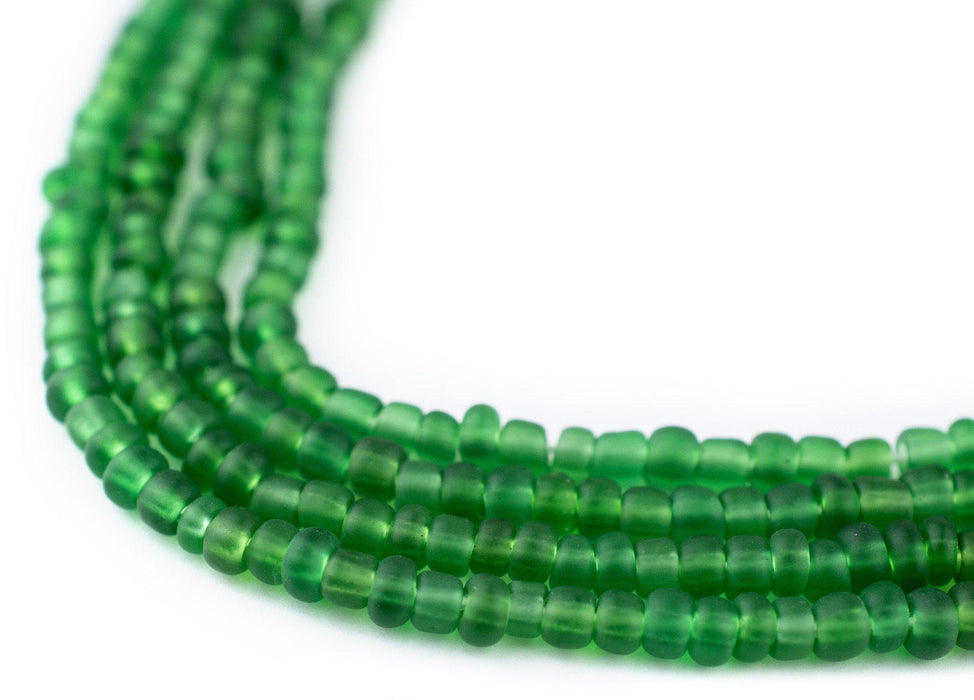 Translucent Green Matte Glass Seed Beads (3mm) - The Bead Chest