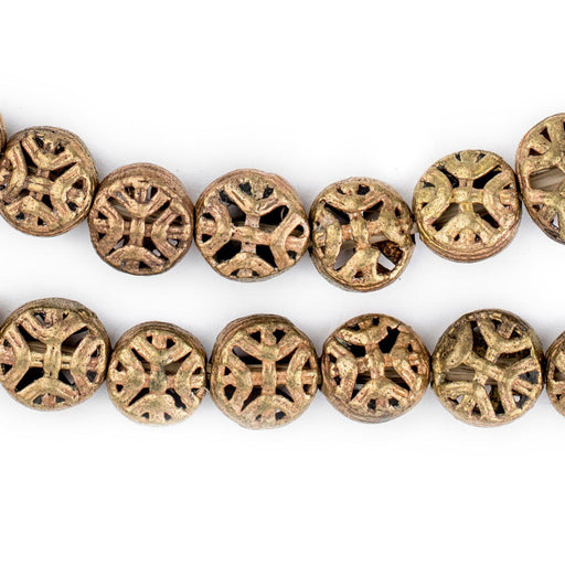 Circular Cross Brass Filigree Beads (12mm) - The Bead Chest