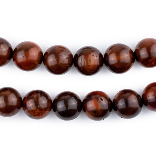 Dark Brown Round Wooden Arabian Prayer Beads (12mm) - The Bead Chest