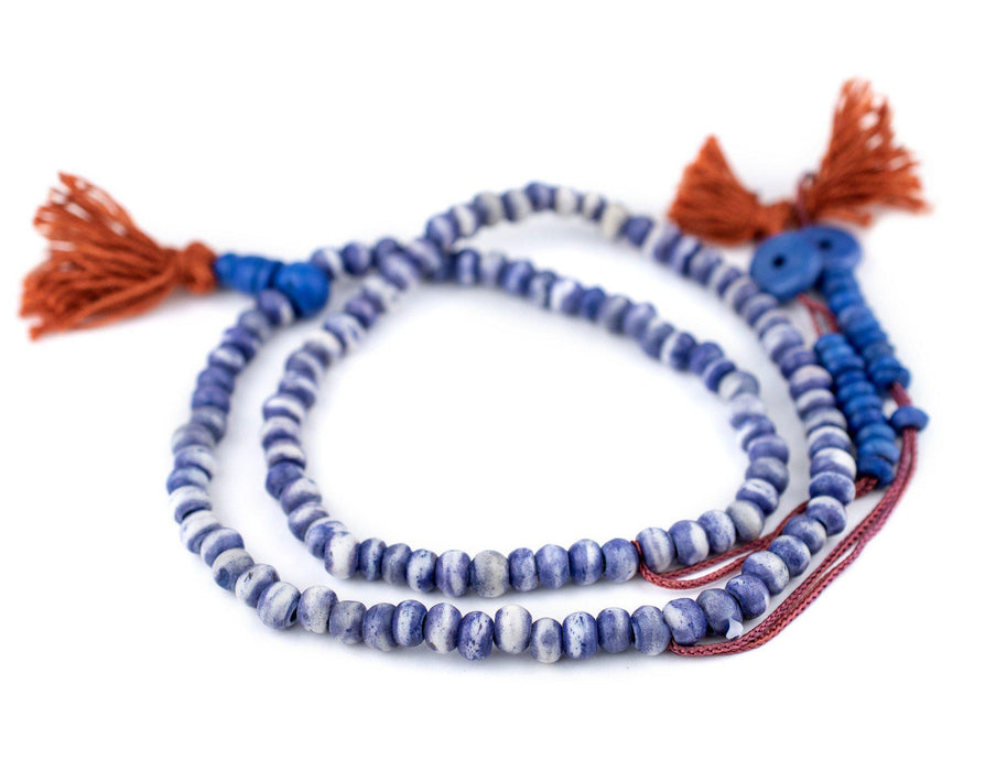 Blue Rustic Bone Mala Beads (6mm) - The Bead Chest