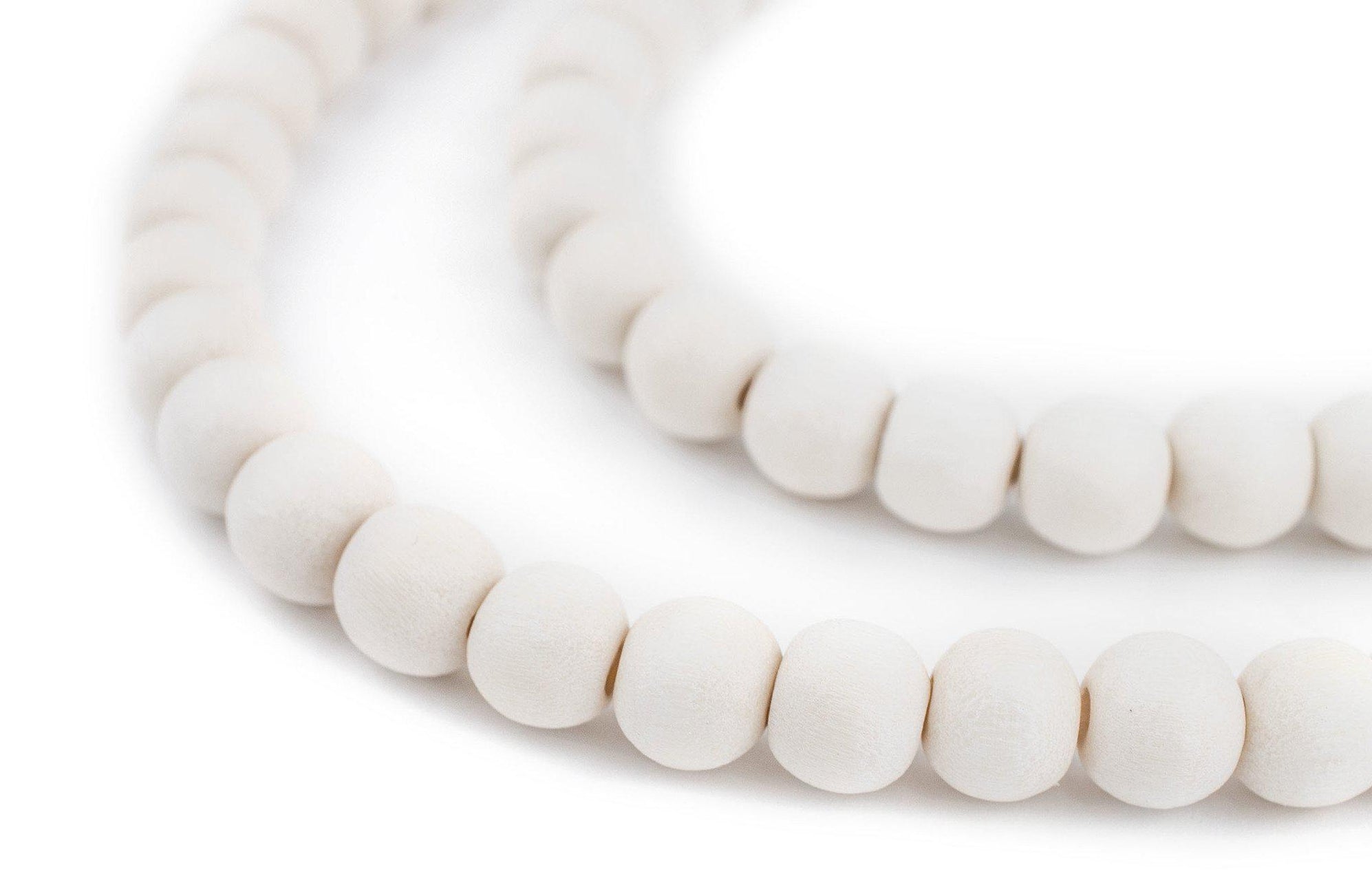 White Natural Wood Beads (8mm) — The Bead Chest