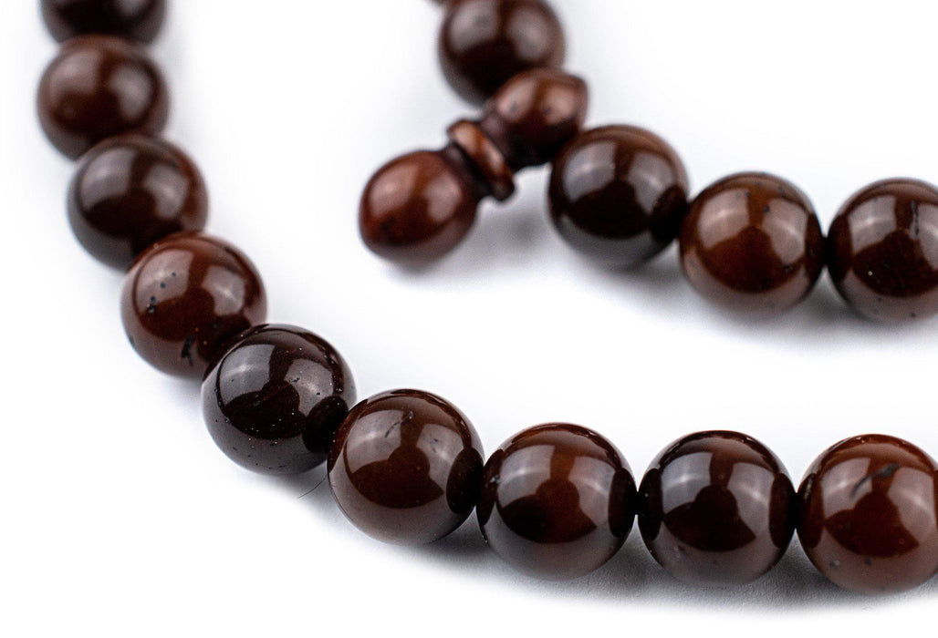 Dark Brown Round Wooden Arabian Prayer Beads (8mm) - The Bead Chest