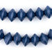 Cobalt Blue Bicone Natural Wood Beads (10x15mm) - The Bead Chest