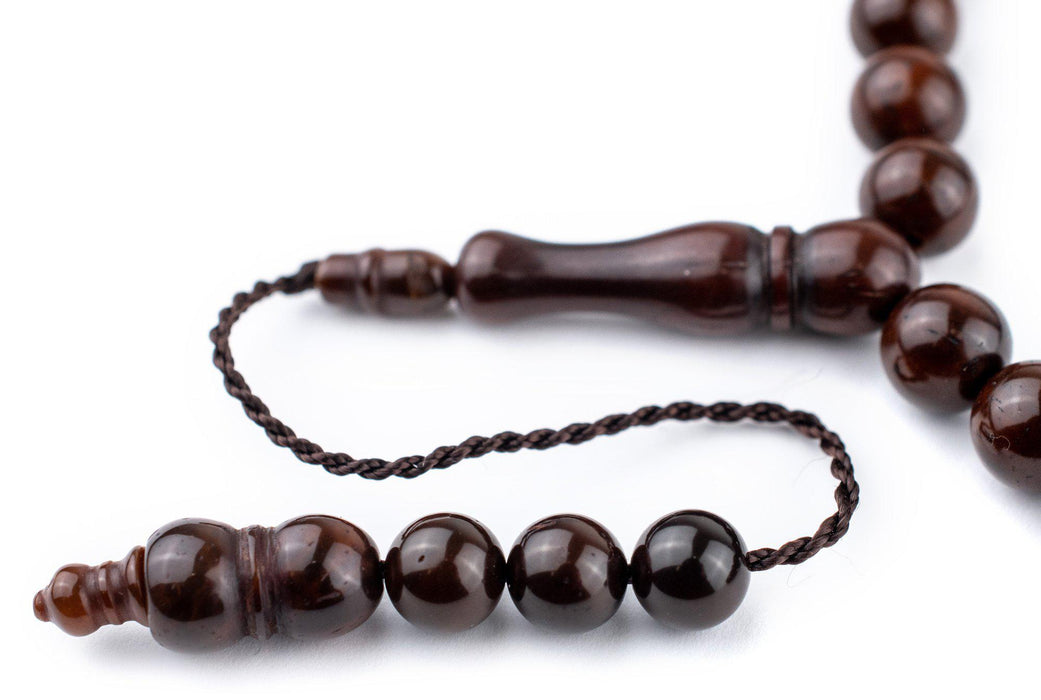 Dark Brown Round Wooden Arabian Prayer Beads (8mm) - The Bead Chest