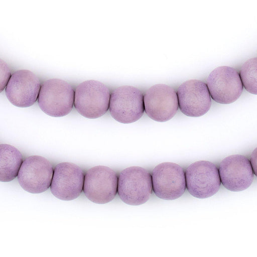 Purple Round Natural Wood Beads (8mm) - The Bead Chest
