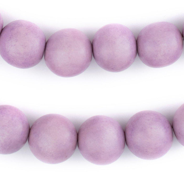 Purple Round Natural Wood Beads (16mm) - The Bead Chest