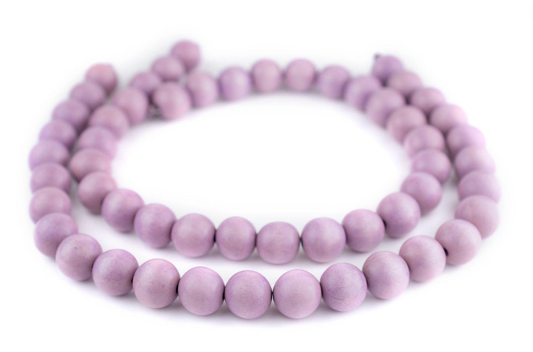 Purple Round Natural Wood Beads (16mm) - The Bead Chest