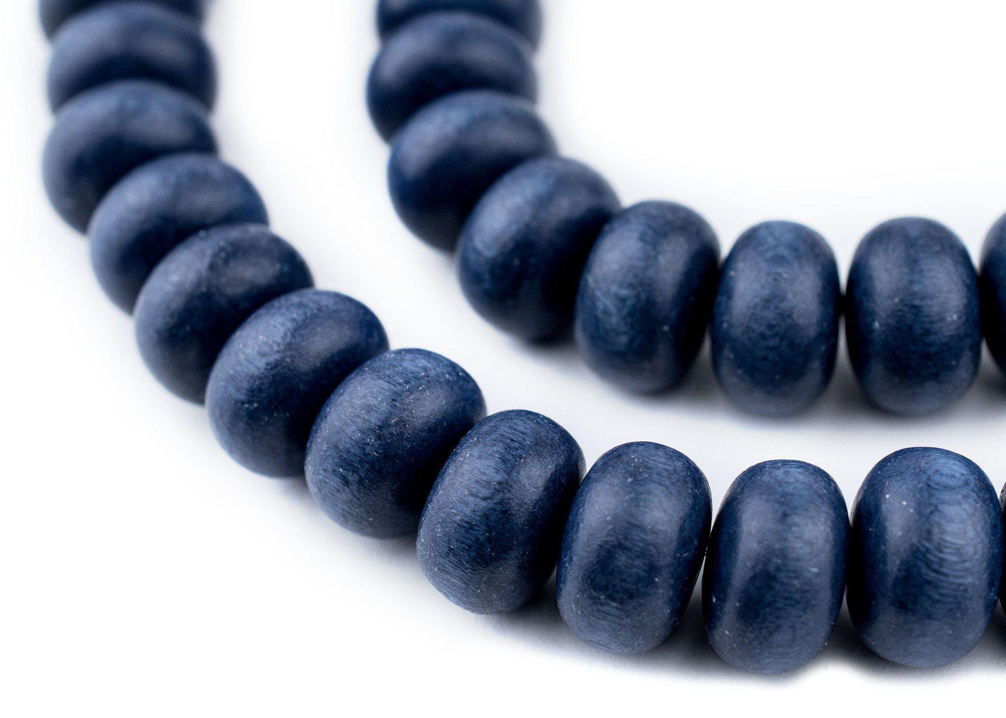 Cobalt Blue Abacus Natural Wood Beads (10x15mm) — The Bead Chest