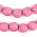 Neon Pink Round Natural Wood Beads (16mm) - The Bead Chest