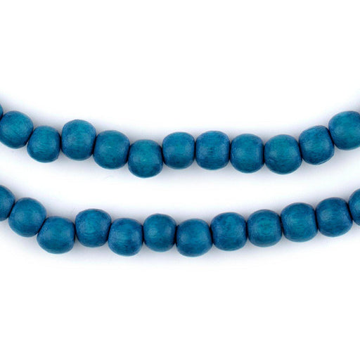 Aqua Blue Round Natural Wood Beads (6mm) - The Bead Chest