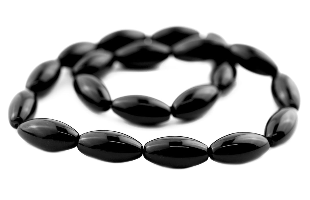 Oval Onyx Beads (20x10mm) - The Bead Chest