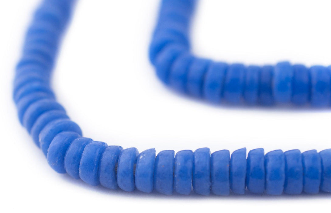 Blue Mini-Disk Sandcast Beads — The Bead Chest