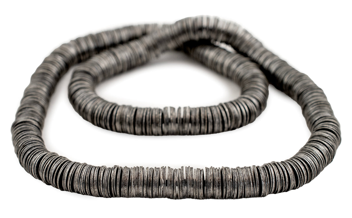 Dark Silver Flat Disk Heishi Beads (8mm) - The Bead Chest