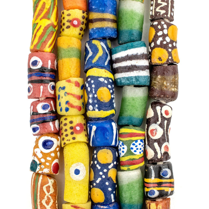 5 Strand Bundle: Ghanaian Krobo Glass Beads - The Bead Chest