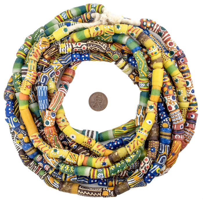 5 Strand Bundle: Ghanaian Krobo Glass Beads - The Bead Chest