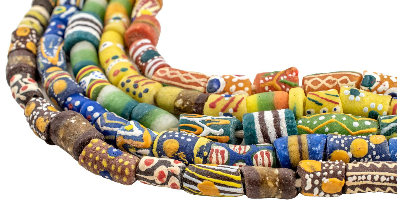 5 Strand Bundle: Ghanaian Krobo Glass Beads - The Bead Chest