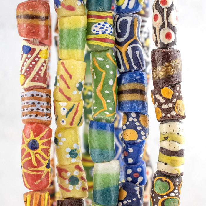 5 Strand Bundle: Ghanaian Krobo Glass Beads - The Bead Chest