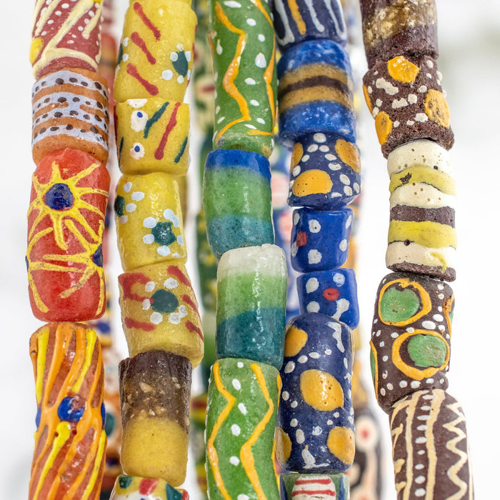 5 Strand Bundle: Ghanaian Krobo Glass Beads - The Bead Chest