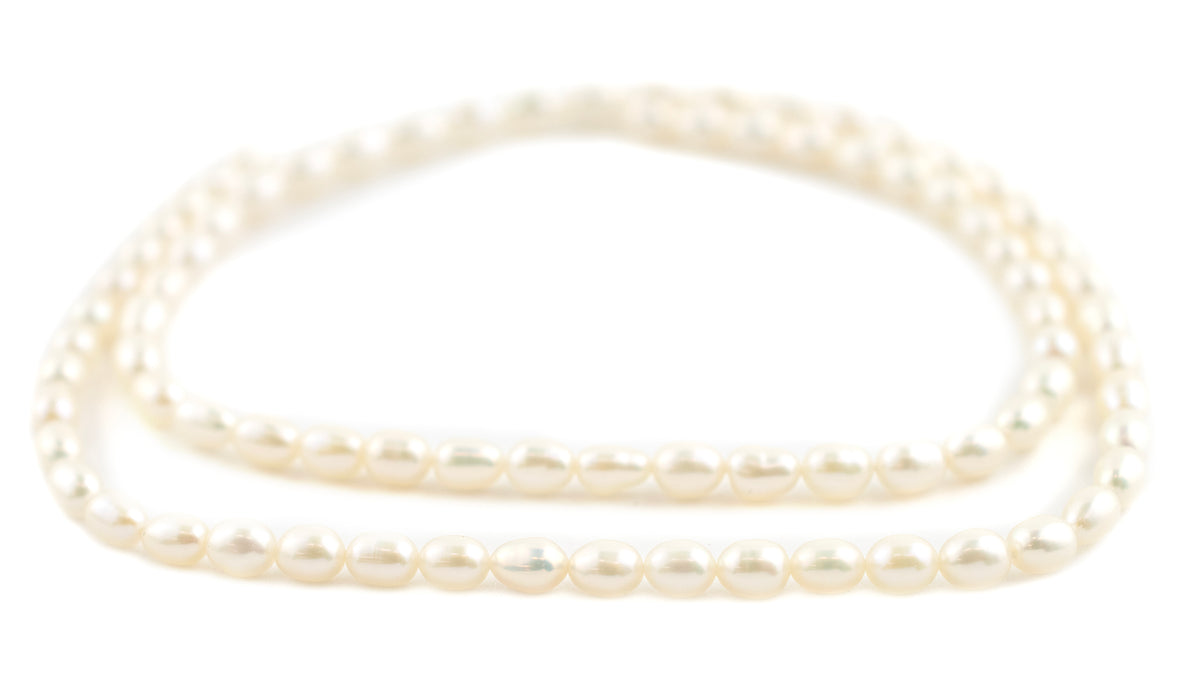 Smooth White Vintage Japanese Rice Pearl Beads (3-5mm) - The Bead Chest