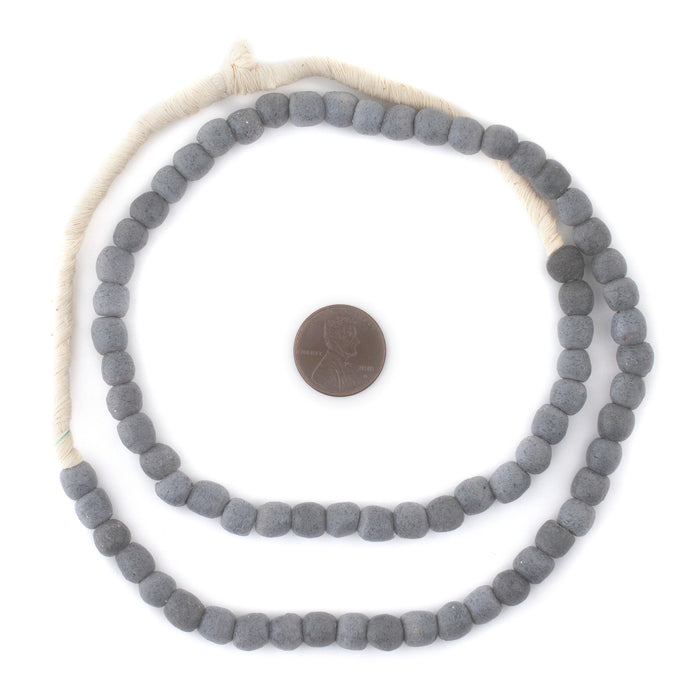 Opaque Grey Recycled Glass Beads (7mm) - The Bead Chest