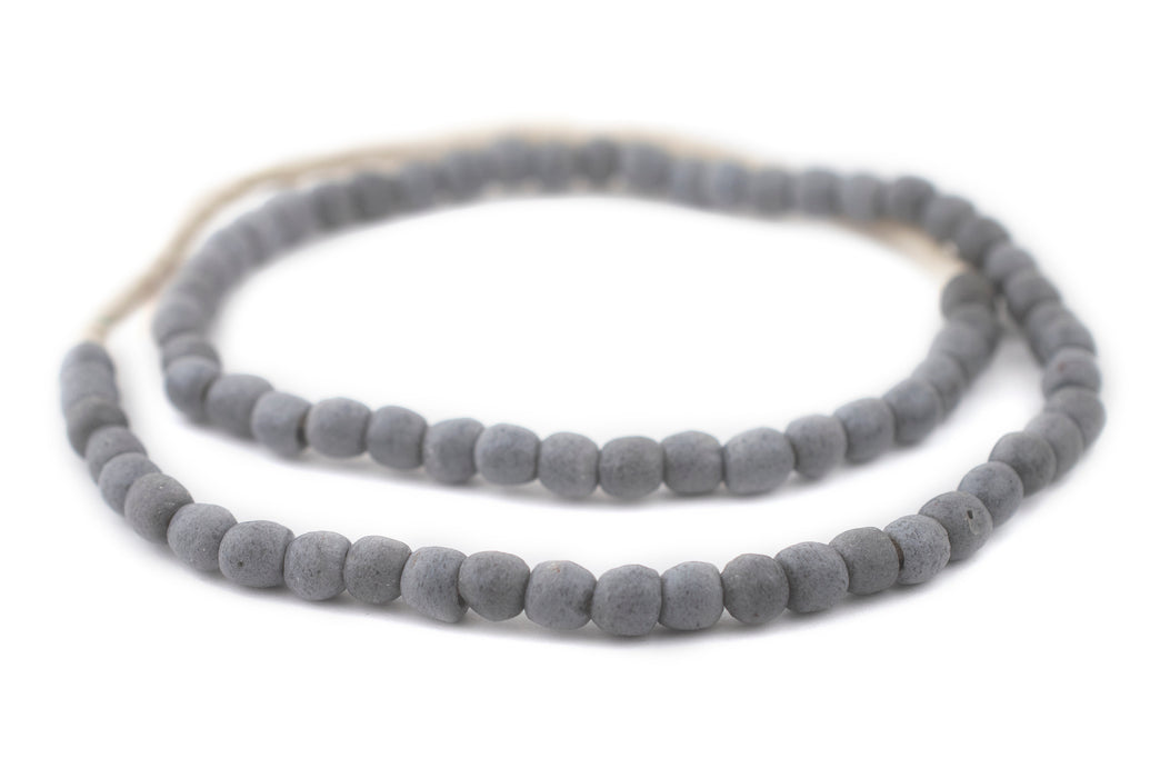 Opaque Grey Recycled Glass Beads (7mm) - The Bead Chest