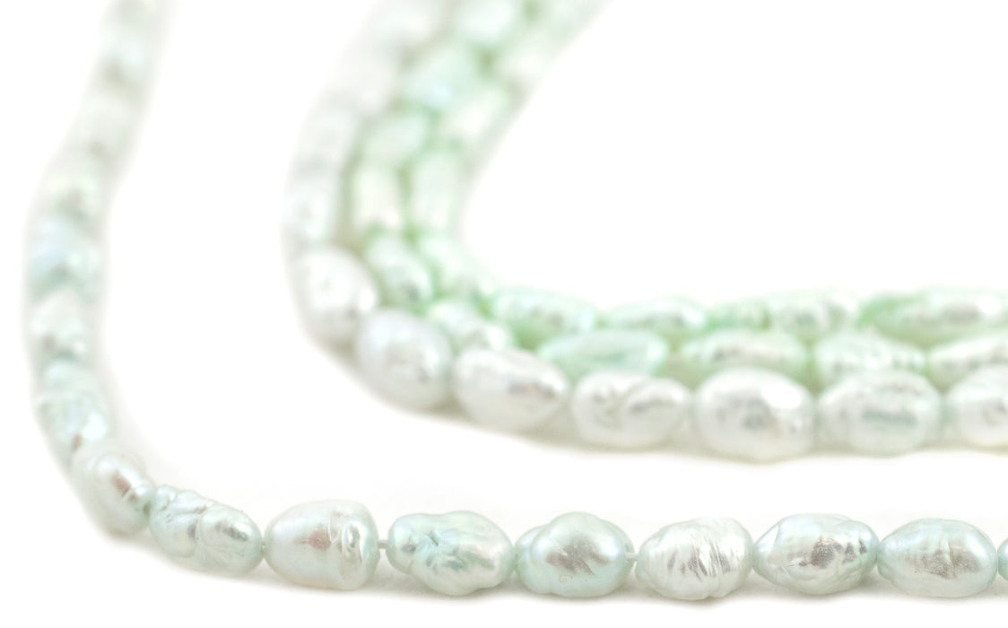 Pistachio Green Vintage Japanese Rice Pearl Beads (4mm) - The Bead Chest