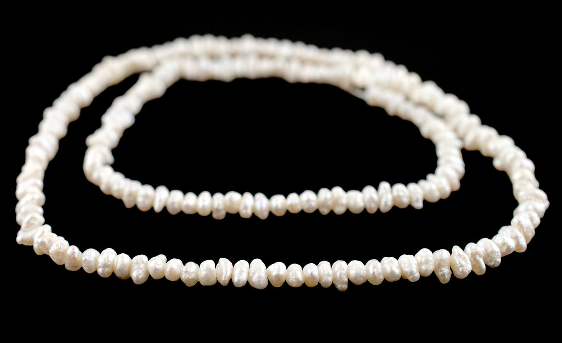 White Vintage Japanese Pearl Heishi Beads (5mm) - The Bead Chest