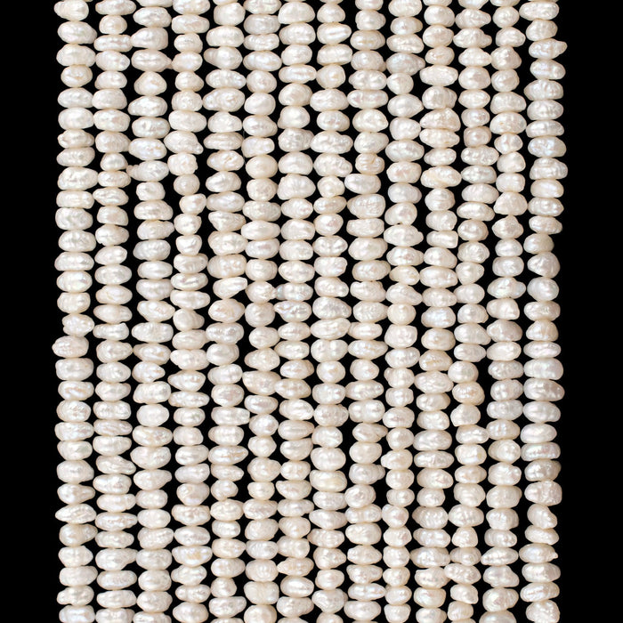 White Vintage Japanese Pearl Heishi Beads (5mm) - The Bead Chest