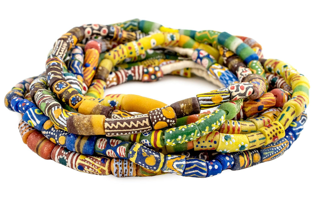 5 Strand Bundle: Ghanaian Krobo Glass Beads - The Bead Chest