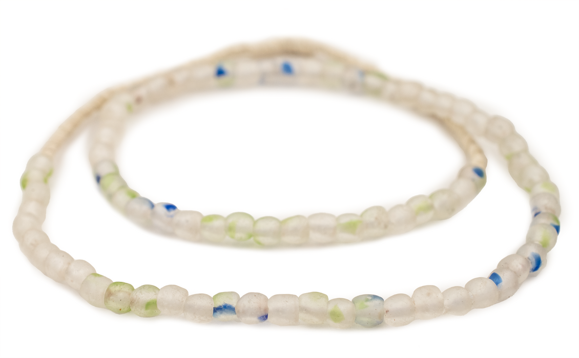 Speckled Green & Blue Recycled Glass Beads (7mm) - The Bead Chest