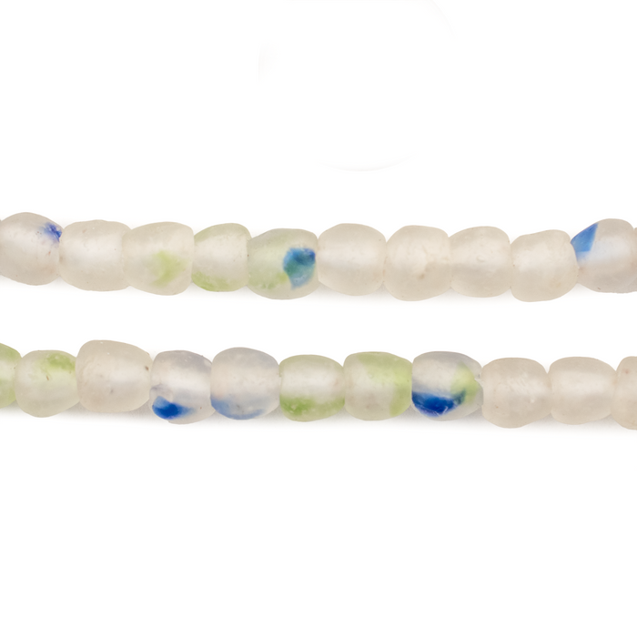 Speckled Green & Blue Recycled Glass Beads (7mm) - The Bead Chest