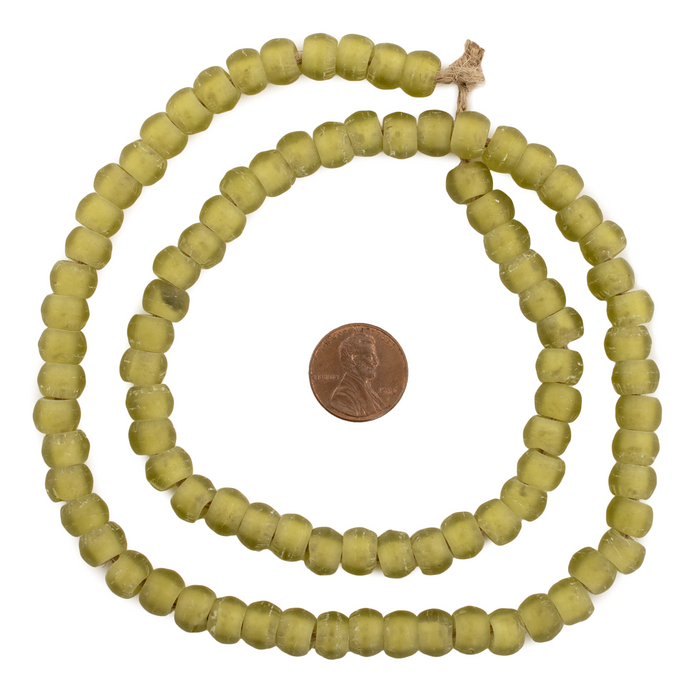 Translucent Olive Green Padre Beads (9mm) - The Bead Chest