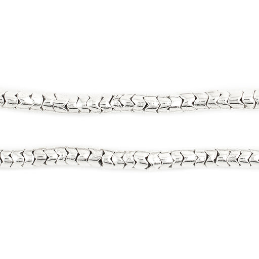 Shiny Silver Interlocking Snake Beads (4.5mm) - The Bead Chest