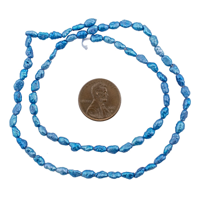 Azul Blue Vintage Japanese Rice Pearl Beads (3mm) - The Bead Chest