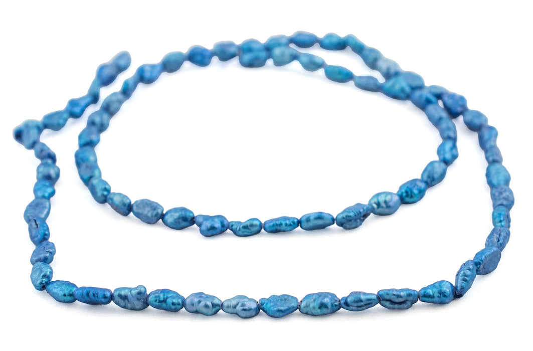 Azul Blue Vintage Japanese Rice Pearl Beads (3mm) - The Bead Chest