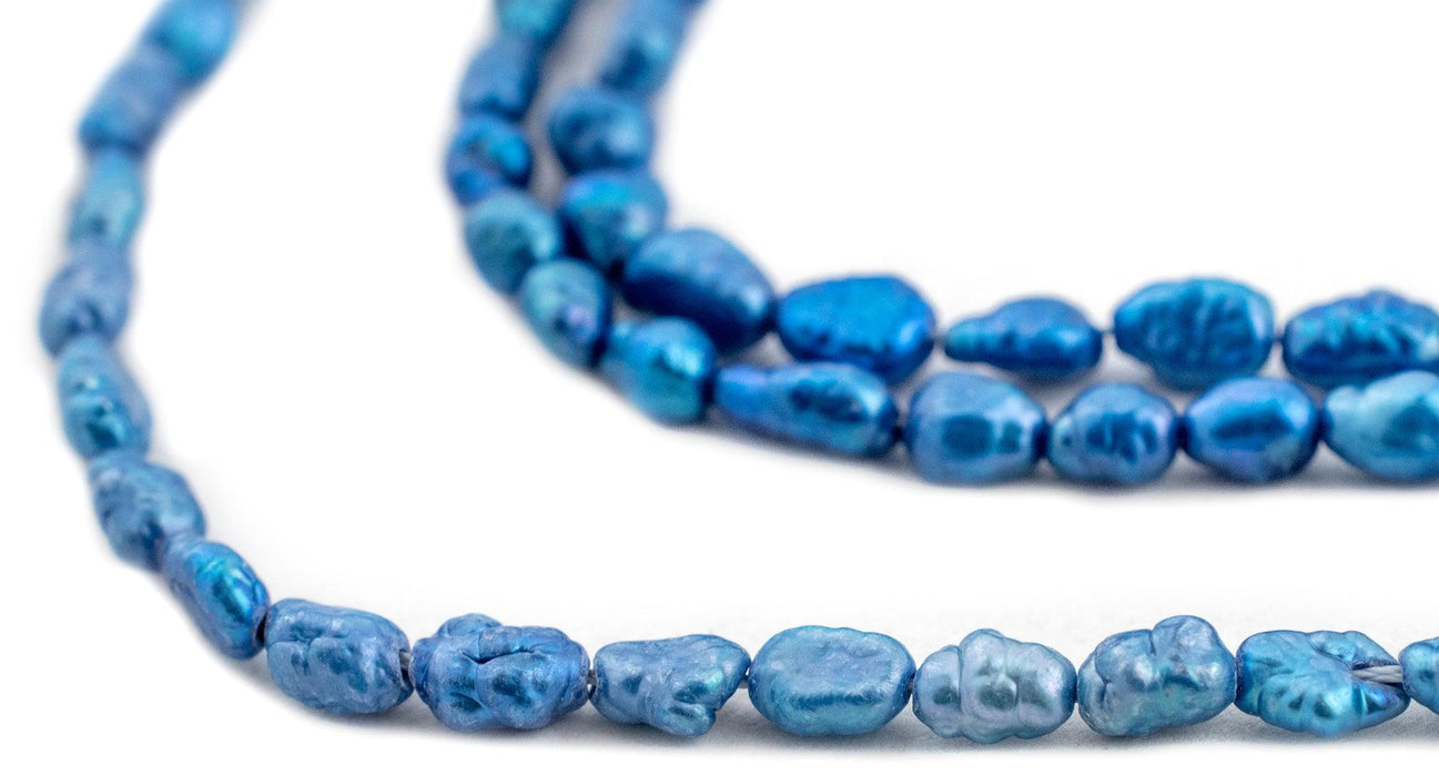 Azul Blue Vintage Japanese Rice Pearl Beads (3mm) - The Bead Chest