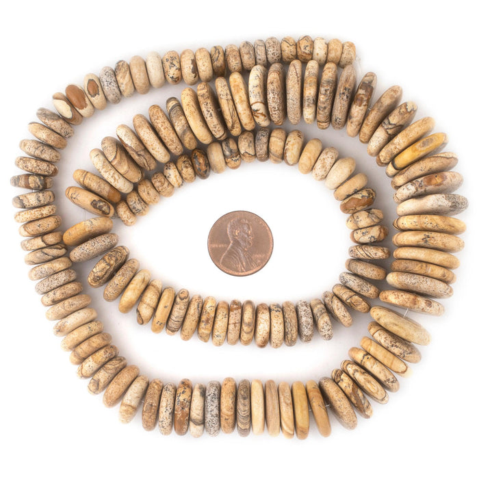 Graduated Picture Jasper Disk Beads (7-20mm) - The Bead Chest