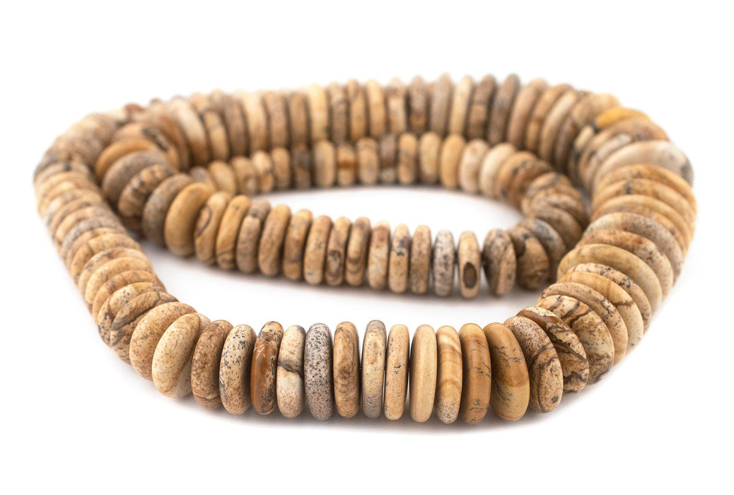 Graduated Picture Jasper Disk Beads (7-20mm) - The Bead Chest