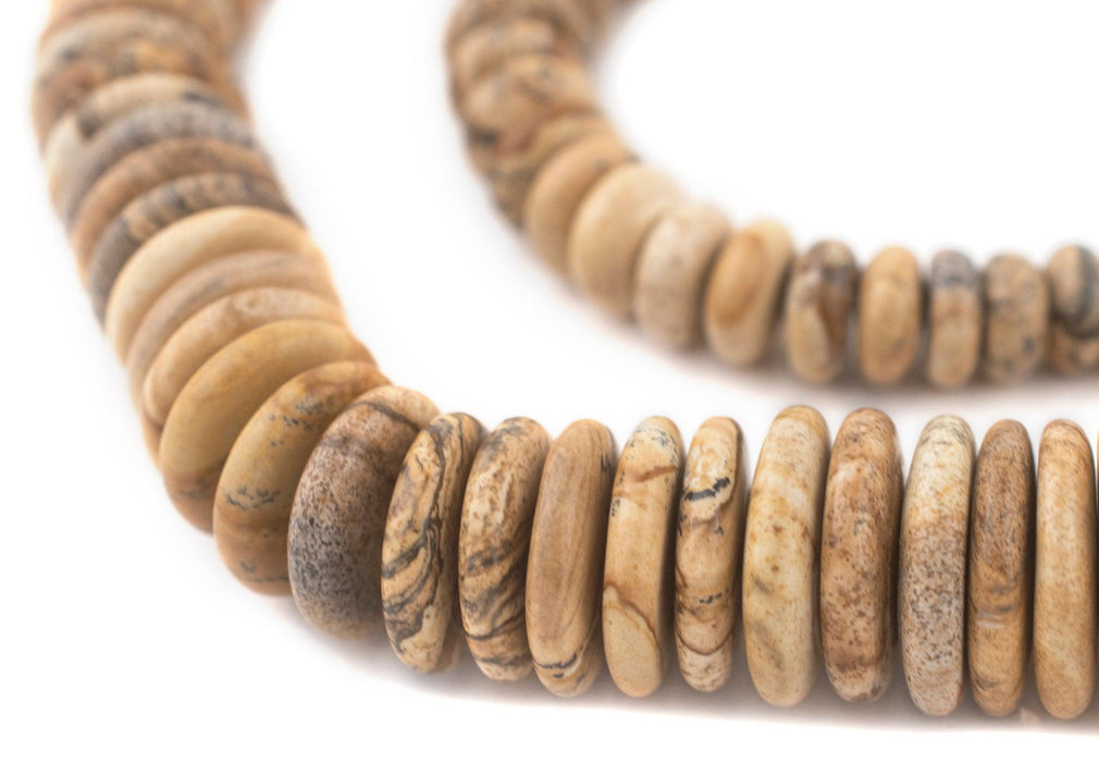 Graduated Picture Jasper Disk Beads (7-20mm) - The Bead Chest