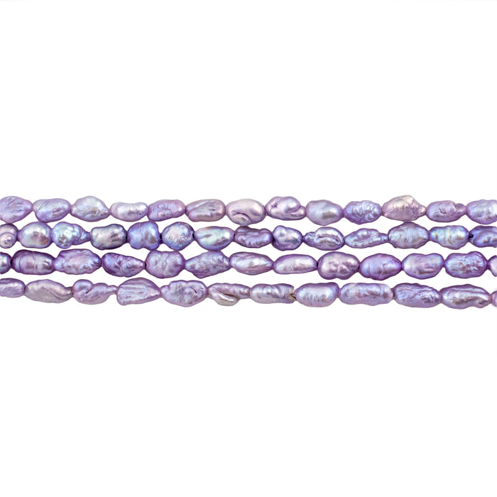 5mm x 3mm Lilac Blue Rice Shell Beads